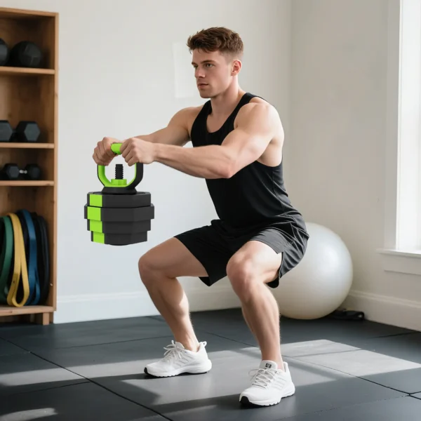 Juego de Mancuernas Ajustables 25 kg 6 en 1 como Kettlebell Barra Mancuernas Soporte para Flexiones para Gimnasio Casa - Imagen 4