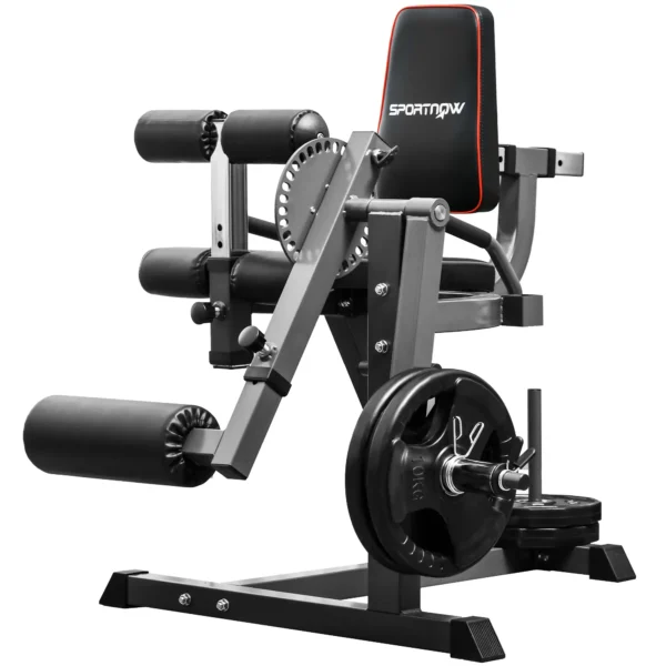 Máquina de Extensión y Curl de Piernas Ajustable con Carga de Placas para Entrenamiento de Cadera Muslos en Gimnasio - Imagen 2