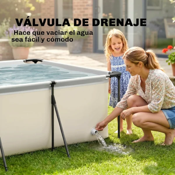 Piscina Desmontable Tubular 394,5x208,3x80,5 cm 6075 L con Marco Metálico Parche de Reparación sin Depuradora Gris - Imagen 6