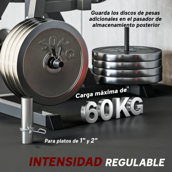 Máquina de Extensión y Curl de Piernas Ajustable con Carga de Placas para Entrenamiento de Cadera Muslos en Gimnasio - Imagen 6