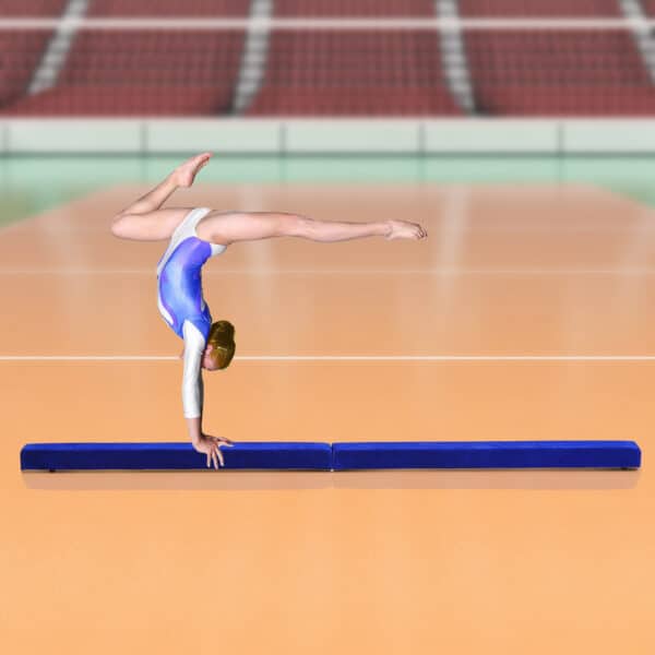 Barra de Equilibrio Gimnasia Plegable 210 cm Barra de Gimnasia Artística para Niños Adultos Entrenamiento en Casa Azul - Imagen 11