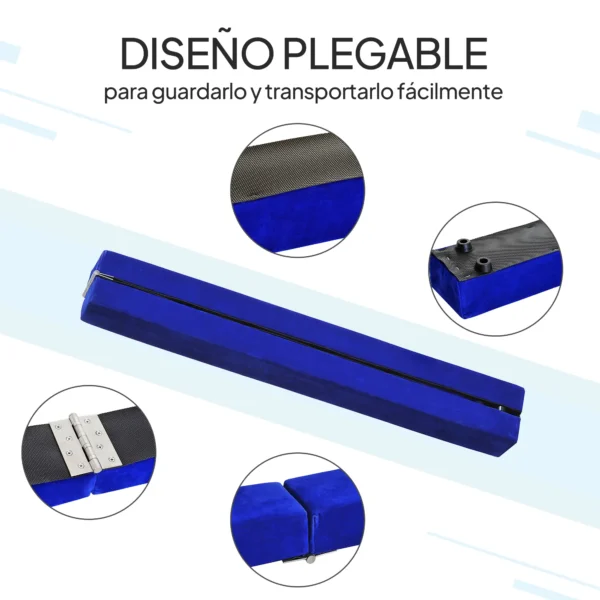 Barra de Equilibrio Gimnasia Plegable 210 cm Barra de Gimnasia Artística para Niños Adultos Entrenamiento en Casa Azul - Imagen 8