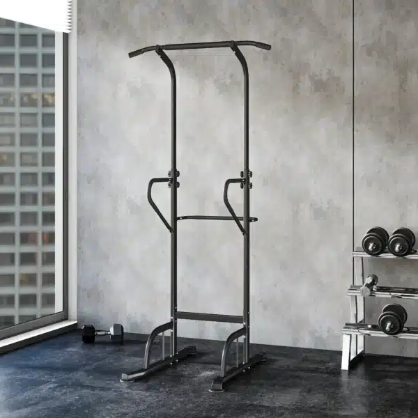 Barra de Dominadas Altura Regulable Estación de Fondos Resistente para Gimnasio en Casa Entrenamiento de Fuerza Blanco - Imagen 3
