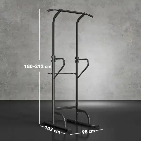 Barra de Dominadas Altura Regulable Estación de Fondos Resistente para Gimnasio en Casa Entrenamiento de Fuerza Blanco - Imagen 10