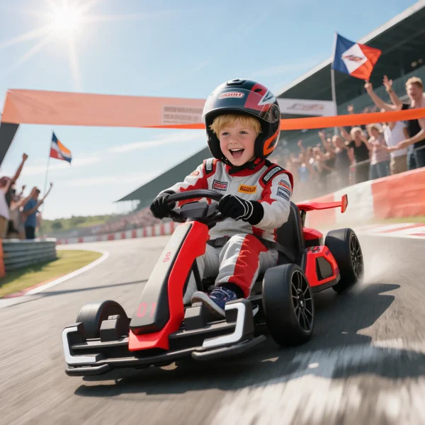 Kart eléctrico para niños motor 2 x 150W batería 24 V 120 x 76 x 53,5 cm rojo - Imagen 8